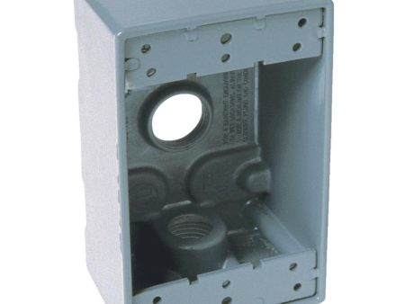 Bell Single Gang 3 4 In. 3-Outlet Gray Aluminum Weatherproof Electrical Box Online Sale