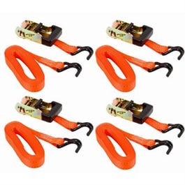 12-Ft. x 1-In. Ratchet Tie-Down with Double J-Hooks, 1000 lbs. Working Load Limit (3000 lbs. break strength), 4 Pack Online