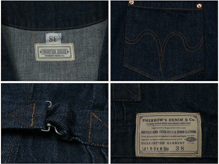 フェローズ Pherrow s ノーカラー エンジニア ジャケット 11oz USAコットンセルヴィッチデニム 23S-100WB Fashion