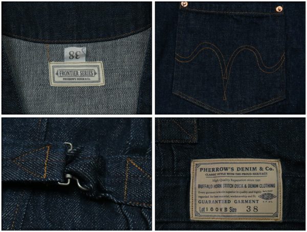 フェローズ Pherrow s ノーカラー エンジニア ジャケット 11oz USAコットンセルヴィッチデニム 23S-100WB Fashion