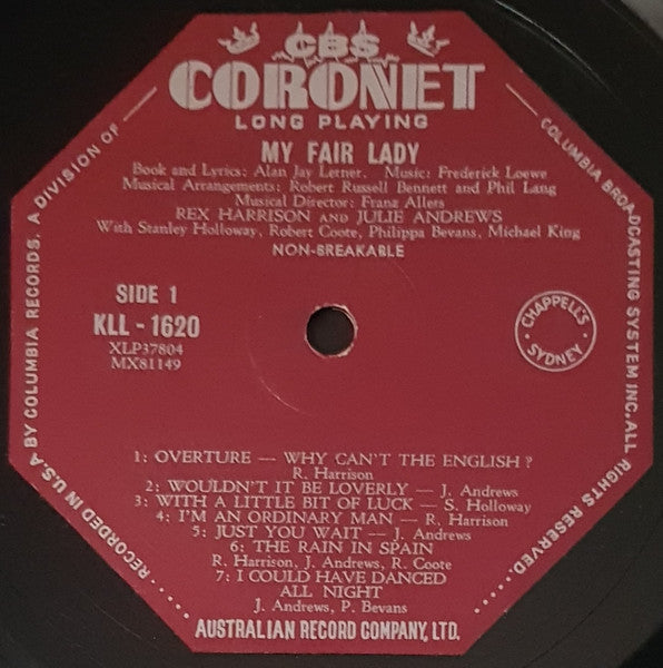 Rex Harrison, Julie Andrews - My Fair Lady (LP, Album, Mono, RE) (Very Good (VG)) Online Sale