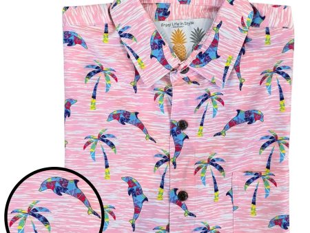 Super Stretch - Dolphin Paradise Hawaiian Shirt Cheap