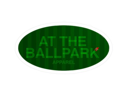 Baseball Grass Script Sticker | At The Ballpark Apparel Fashion