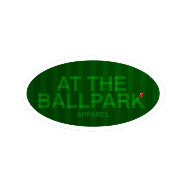 Baseball Grass Script Sticker | At The Ballpark Apparel Fashion