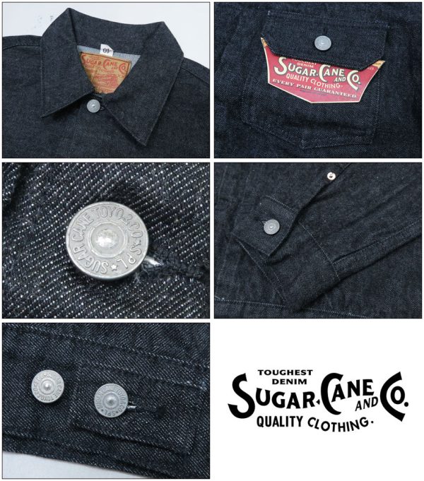 SUGAR CANE シュガーケーン 14.25oz ブラック デニム ジャケット ワンウォッシュ 1953モデル 2nd(セカンド) ジージャン Gジャン 14.25oz BLACK DENIM JACKET 1953 MODEL SC15650【2024-25年秋冬新作】 Discount