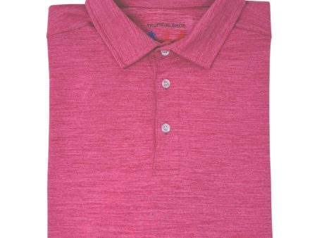 Heathered Scarlet Shoreline Polo For Cheap