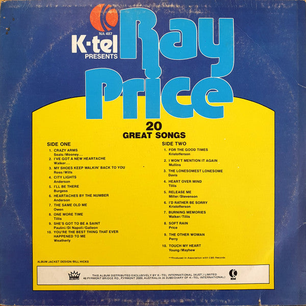 Ray Price - K-Tel Presents Ray Price 20 Great Songs (LP, Comp) (Near Mint (NM or M-)) Hot on Sale