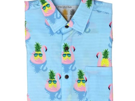 Super Stretch - Flamingo Cool Hawaiian Shirt For Discount