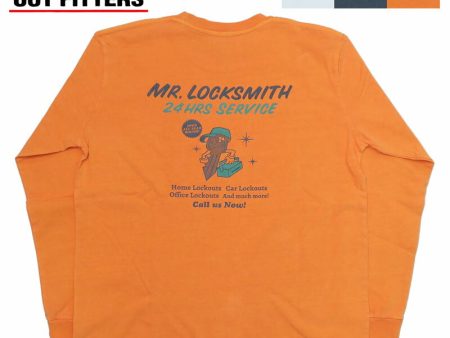 バーンズ BARNS 長袖 プリント サンフェード Tシャツ ピグメント染め  Mr.Locksmith  BR-24414【2024-25年秋冬新作】 Online