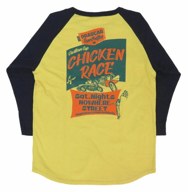 ダルチザン ステュディオ・ダ・ルチザン STUDIO D ARTISAN 7分袖 ラウンドカット ラグランスリーブ プリント Tシャツ「CHICKEN RACE」8151B【2024-25年秋冬新作】 Supply