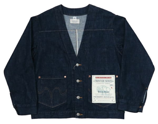 フェローズ Pherrow s ノーカラー エンジニア ジャケット 11oz USAコットンセルヴィッチデニム 23S-100WB Fashion