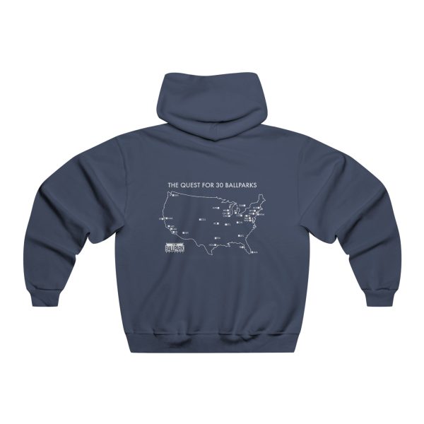 The Quest for 30 Ballparks Hoodie (Check Off Your Ballpark Progress) | At The Ballpark Apparel Discount