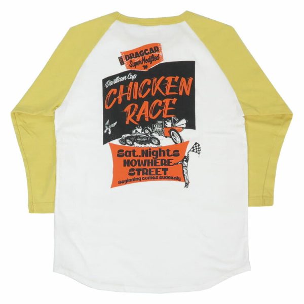 ダルチザン ステュディオ・ダ・ルチザン STUDIO D ARTISAN 7分袖 ラウンドカット ラグランスリーブ プリント Tシャツ「CHICKEN RACE」8151B【2024-25年秋冬新作】 Supply